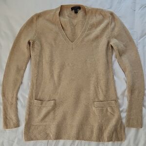 J. Crew Tan V-Neck Sweater